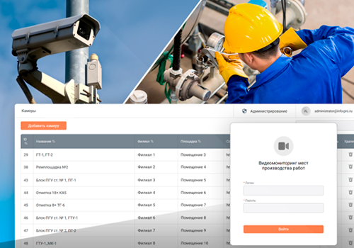 ГК ИНФОПРО разработала веб-интерфейс для системы видеомониторинга производства для одной из крупнейших энергетических компаний России